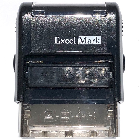ExcelMark Media Mail Rubber Stamp Self-Inking red ink with clear stamping window - Picture 2 of 7